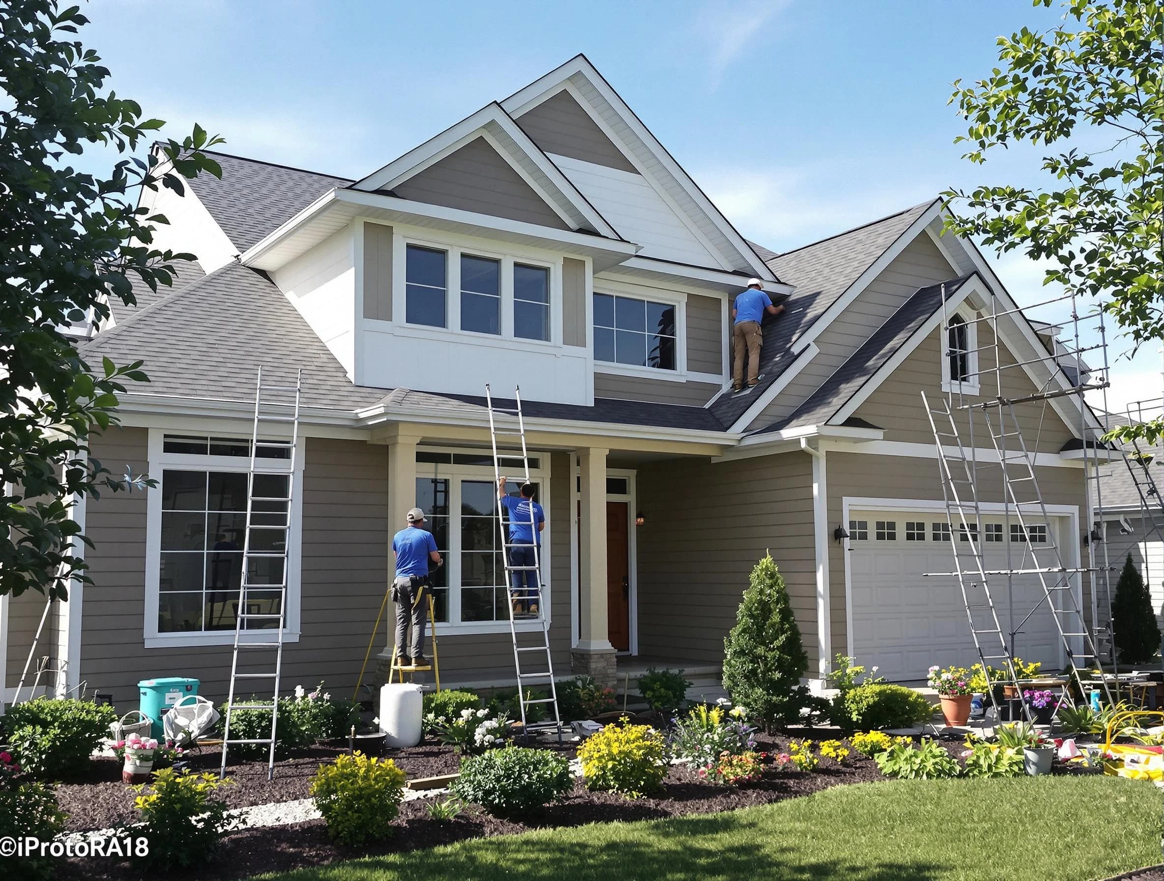 Detailed exterior painting by Stow House Painters in Stow
