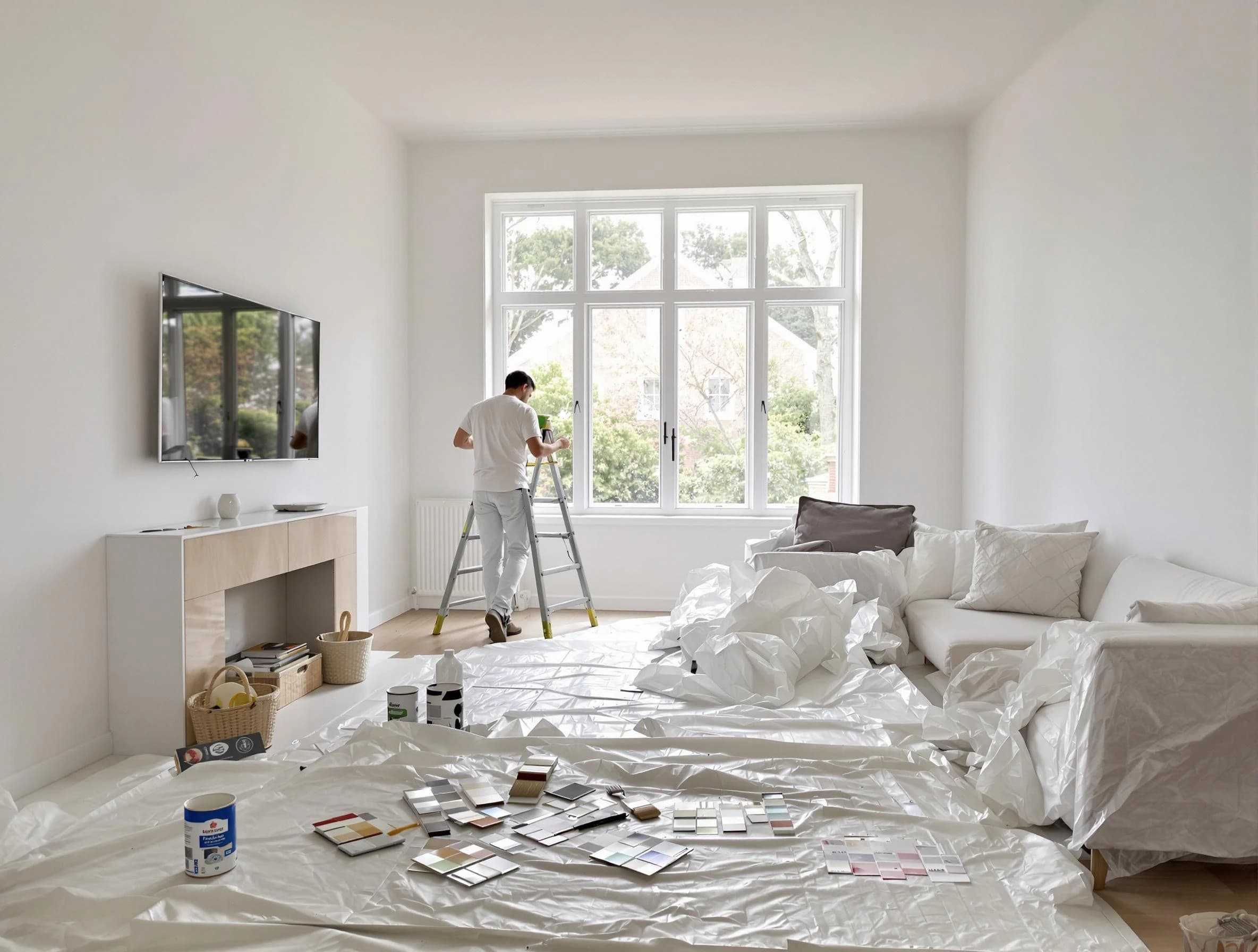Stow House Painters professional applying interior paint in Stow, OH